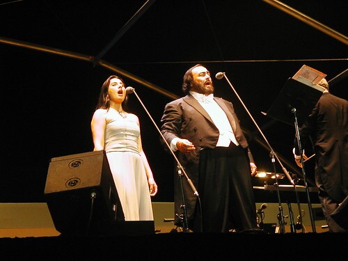 Pavarotti singing  in Modena